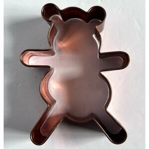 Large Copper Teddy Bear Cookie Cutter 5"